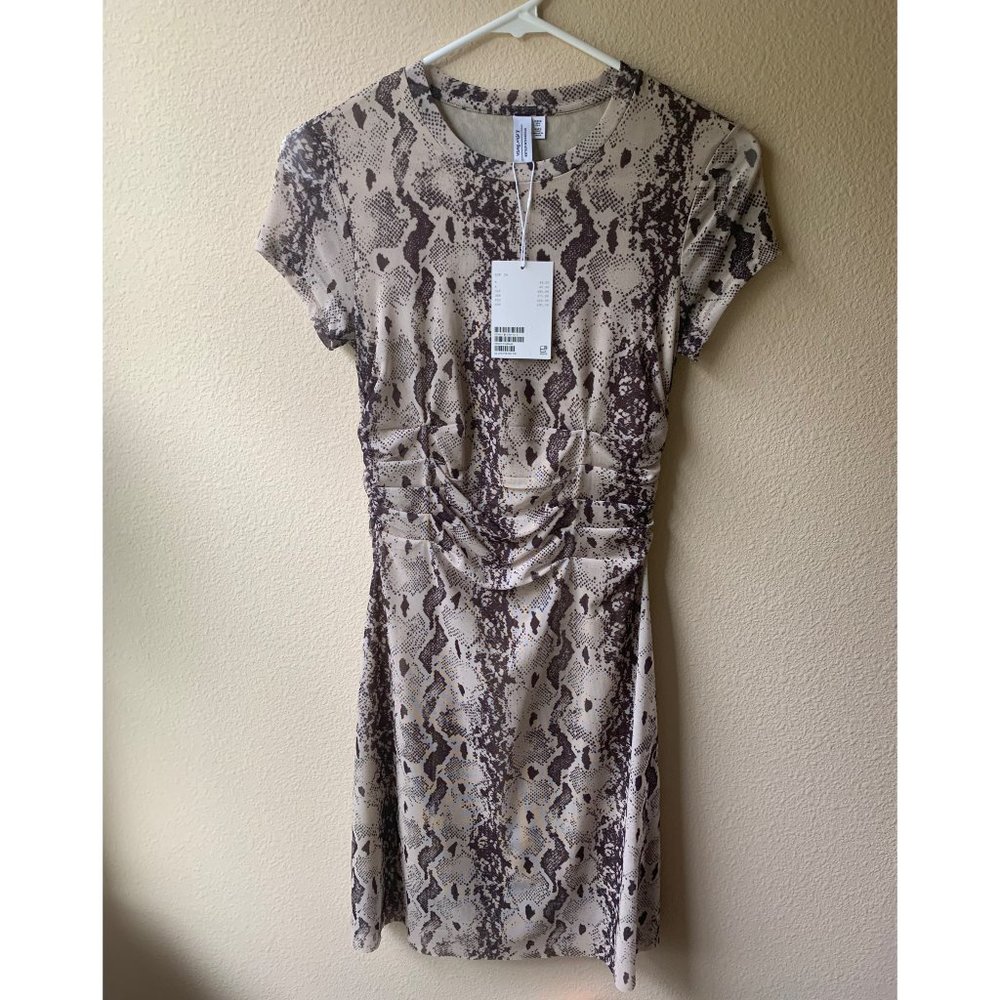 Snakeskin short sleeve dress